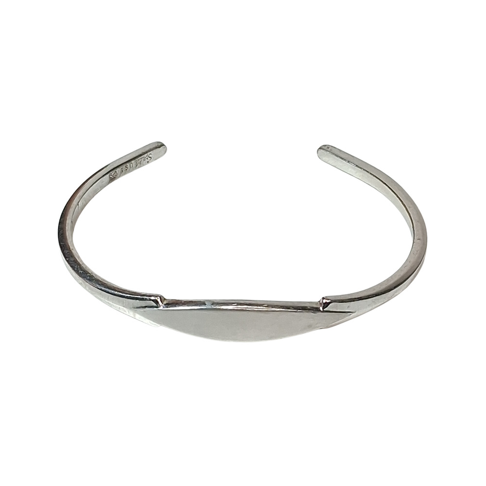 Vintage Speidel Silver Tone Cuff ID Bracelet USA Made 2 1/4" Wide